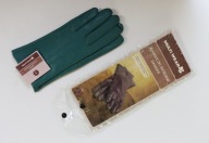 Skórzane rękawiczki damskie „Messori” - zielone