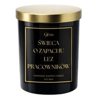 ZABAWNA ŚWIECA O ZAPACHU ŁEZ PRACOWNIKÓW DLA KOLEGI Z PRACY W CZARNYM SZKLE