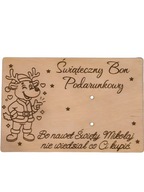 Drewniany Bon Podarunkowy Świąteczny 15x10 cm | Grawer, 5 wzorów, Prezent