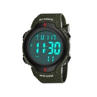 Sportowy Zegarek Elektroniczny SYNOKE WR30M Męski Unisex Zielony Pasek Army
