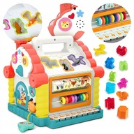 Domek sorter grający interaktywny edukacyjny kostka pianinko multidomek