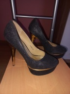 Czółenka 37 półbuty szpilki na Sylwestra na platformie