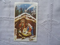 STARY OBRAZEK KOLĘDOWY W STAJENCE