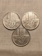 Stare monety 20 zł - 1973, 74, 76 r, 3 szt.