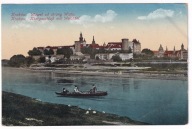 Kraków Wawel od strony Ludwinowa Wisła 1915r. łódź wycieczkowa L643
