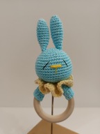 GRZECHOTKA królik szydełko prezent chrzest handmade miś zabawka ręcznie