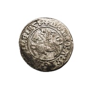 Półgrosz litewski Zygmunta I Starego 1510 r., wybity w mennicy w Wilnie.
