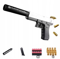 ZABAWKOWY PISTOLET FIDGET TOY GLOCK REALISTYCZNA REPLIKA IMITACJA BIAŁY