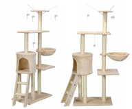 DRAPAK DLA KOTA DOMEK LEGOWISKO SŁUPEK Z ZABAWKAMI DUŻY SOLIDNY JASNY