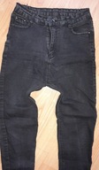 Spodnie jeans Wysoki stan sprana czerń M