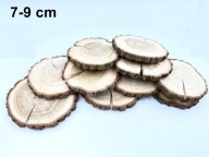 Krążki drewniane dębowe plastry drewna plasterki DĄB 7-9/1 cm suchy x10