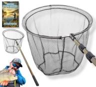 Okrągły PODBIERAK WĘDKARSKI Karpiowy Z SIATKĄ WYCZYNOWY NECO 50cm 335cm