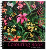 Duża Luksusowa KOLOROWANKA dla Dorosłych Antystresowa KWIATY Twarda Oprawa