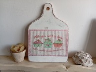 OBRAZEK DESKA DUŻA,BABECZKI MUFFINKI SHABBY CHIC RETRO