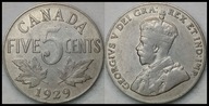 MNB - KANADA 5 Centów 1929