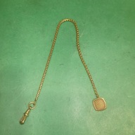 Pozłacana zabytkowa dewizka do zeg.kieszonki 24cm