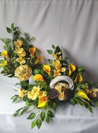 Komplet Cmentarz kalie gladiola hortensja żółty