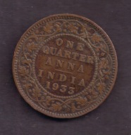 Indie Brytyjskie - 1/4 Anna 1933 rok