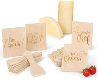 Podstawki do raclette ze skrobakami grawerowane motywy drewniane 16szt