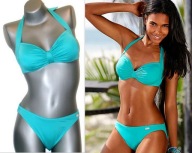 Bikini Buffalo 36B S 75B push up strój kąpielowy kostium miętowy zielony