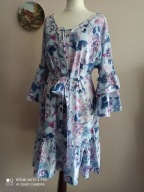 CINAMOON SUKIENKA swobodna kwiaty falbany 38/40