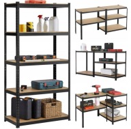 REGAŁ METALOWY MAGAZYNOWY GARAŻOWY WARSZTATOWY PIWNICA 180x90x40cm CZARNY