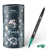 Ohuhu Pisaki do kolorowania, 60 pisaków pędzelkowych z podwójną końcówką