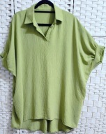 UROCZA WŁOSKA OLIWKA Z KOŁNIERZYKIEM I KIESZENIAMI - DŁUŻSZY TYŁ ok 54-58