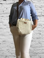 MAMAJASTUDIO Mała damska torba na ramię, mała torebka, kolor ecru.