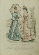 Miedzioryt Moda Journal des Demoiselles II poł. XIX w.