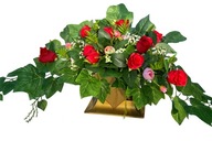 wiązanka stroik na grób cmentarz czerwone róże obciążona nowoczesna serce