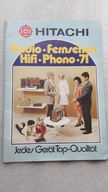 Reklama HITACHI- Adaptery Telewizory Magnetofony Radia Hi-Fi ... (1971)