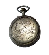 Przedwojenny męski zegarek kieszonkowy w srebrnej kopercie / srebro nr 1