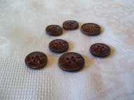 GUZIKI VINTAGE, BRĄZ, ŚREDNIE RÓŻNE - 7 SZT.