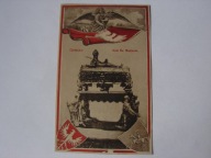 Gniezno patriotyk - Orzeł , flaga, herb - stara pocztówka