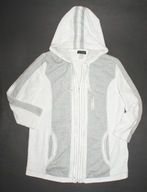 CREATION_Cudna BLUZA_biała szarości drobinki srebro zamek kaptur DUŻA_48/50