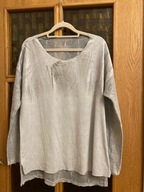BLUZKA ITALY XL SZARA ZE SREBREM Z TYŁU DZIANINA