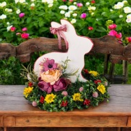 Stroik Wielkanocny z Zajączkiem Ręcznie Robiona Dekoracja Świąteczna