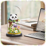 KLOCKI KONSTRUKCYJNE PANDA EGZOTYCZNE ZWIERZETA PODSTAWA Z KLOSZEM ZESTAW