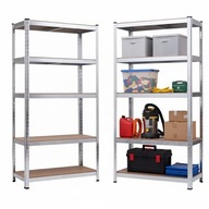 REGAŁ METALOWY DREWNIANY 180X90X40 875KG GARAŻ BEZ ŚRUB 5 PÓŁKI MAGAZYNOWY