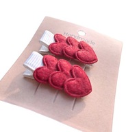 Mini spineczki do włosów mini serduszka czerwone 2 szt.