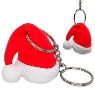 BRELOK CZAPKA MIKOŁAJA ŚWIĄTECZNY brelok 3D czerwono biały ozdoba PREZENT
