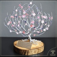 Drzewko szczęścia z grawerem z kwiatuszkami kwiaty prezent wesele ślub