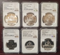 Solidarność 1990 wszyskie TYPY A B C D + mała + gruba NGC 6szt.