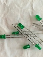 Dioda LED zielona, matowa, średnica 3 mm