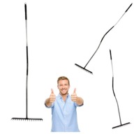 GRABIE PRO DO LIŚCI DO TRAWY UNIWERSALNE METALOWE GRAFITOWE GIĘTKIE