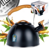 Czajnik z Gwizdkiem Stalowy Czarny na Gaz Indukcję VILDE 2, 5l PREZENT