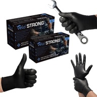 RĘKAWICZKI NITRYLOWE GUMOWE JEDNORAZOWE MOCNE CZARNE L 50 SZTUK