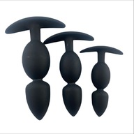 Zestaw 3 Korków Analnych S/M/L dla Początkujących – Do Noszenia i Ćwiczeń