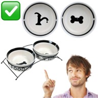 MISKI CERAMICZNE NA STOJAKU DLA PSA 2x600ml BIAŁE DO JEDZENIA PICIA TRIXIE